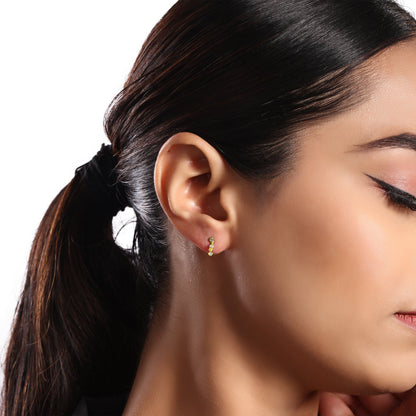 Solid Gold 0.1ct Natural Diamond By-Yard Chain Drop Stud Earrings