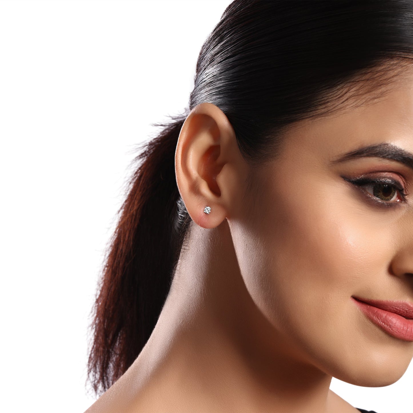 Solid Gold 0.5ct Natural Diamond 4 Prong Round Solitaire Stud Earrings