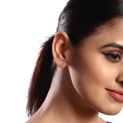 Solid Gold 0.5ct Natural Diamond 4 Prong Round Solitaire Stud Earrings