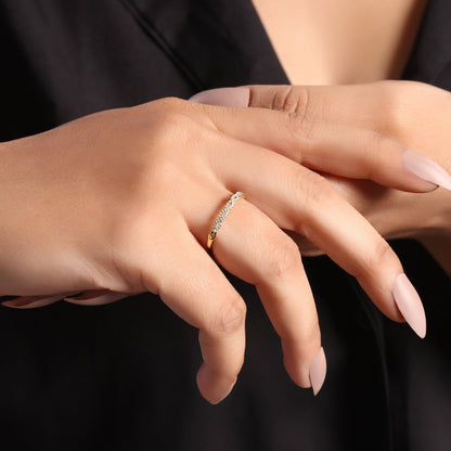 Solid Gold 0.1ct Natural Diamond Infinity Band Ring