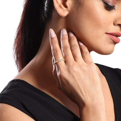 Solid Gold 1.02ct Natural Diamond Eternity Bezel Bead Band Ring