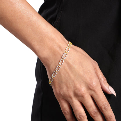 Solid Gold 0.7ct Natural Diamond Open Paperclip Link Chain Bracelet