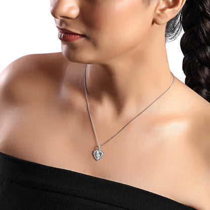Solid Gold 0.1ct Natural Diamond Heart Spike Charm Necklace