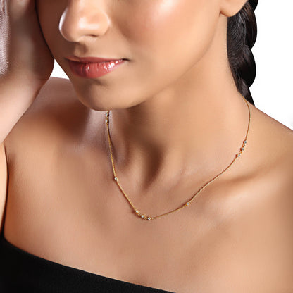 Solid Gold 0.14ct Natural Diamond By Yard Station Necklace