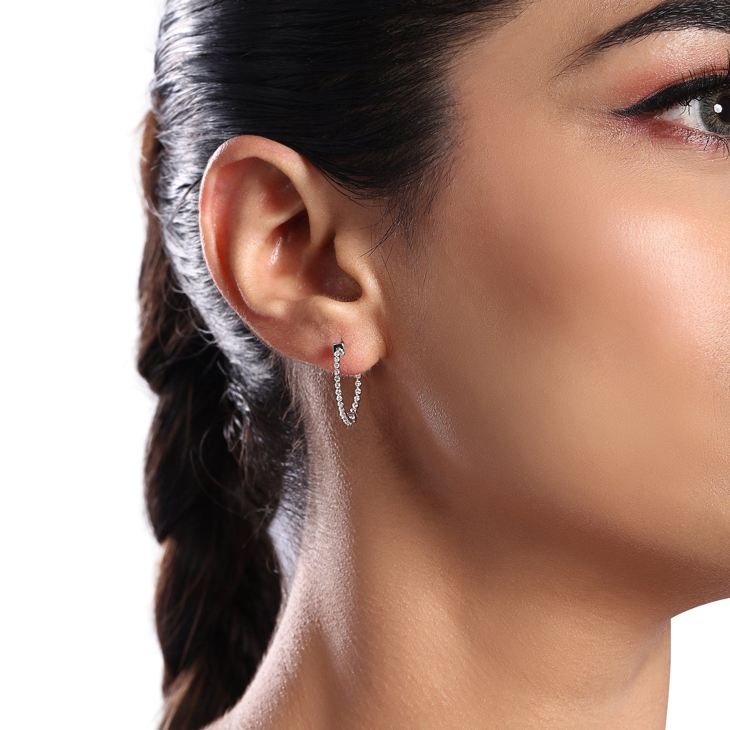 Solid Gold 0.5ct Natural Diamond Inside-Out Bead Hoop Earrings