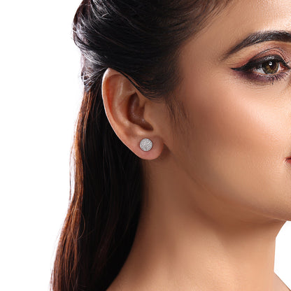 Solid Gold 0.1ct Natural Diamond Round Studded Stud Earrings