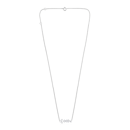 Solid Gold 0.11ct Natural Diamond XO Heart Hug Kiss Love Key Necklace
