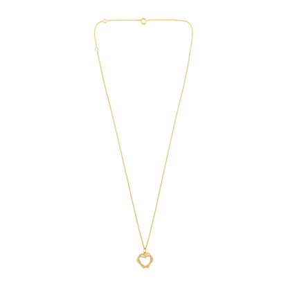 Solid Gold 0.1ct Natural Diamond Heart InterLinked Pendant Necklace