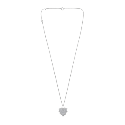 Solid Gold 0.44ct Natural Diamond Spike Heart Studded Charm Necklace