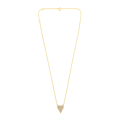 Solid Gold 0.2ct Natural Diamond Heart Love Studded Charm Necklace