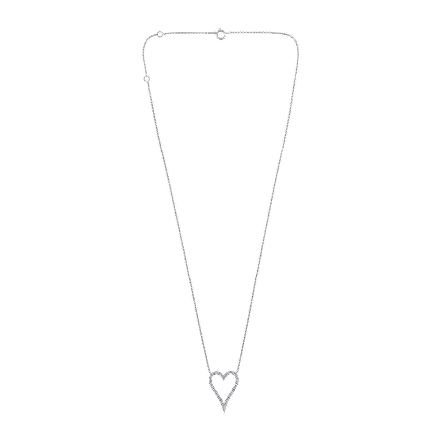 Solid Gold 0.3ct Natural Diamond Heart Love Halo Bubble Charm Necklace