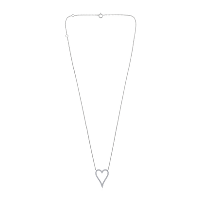 Solid Gold 0.3ct Natural Diamond Heart Love Halo Bubble Charm Necklace