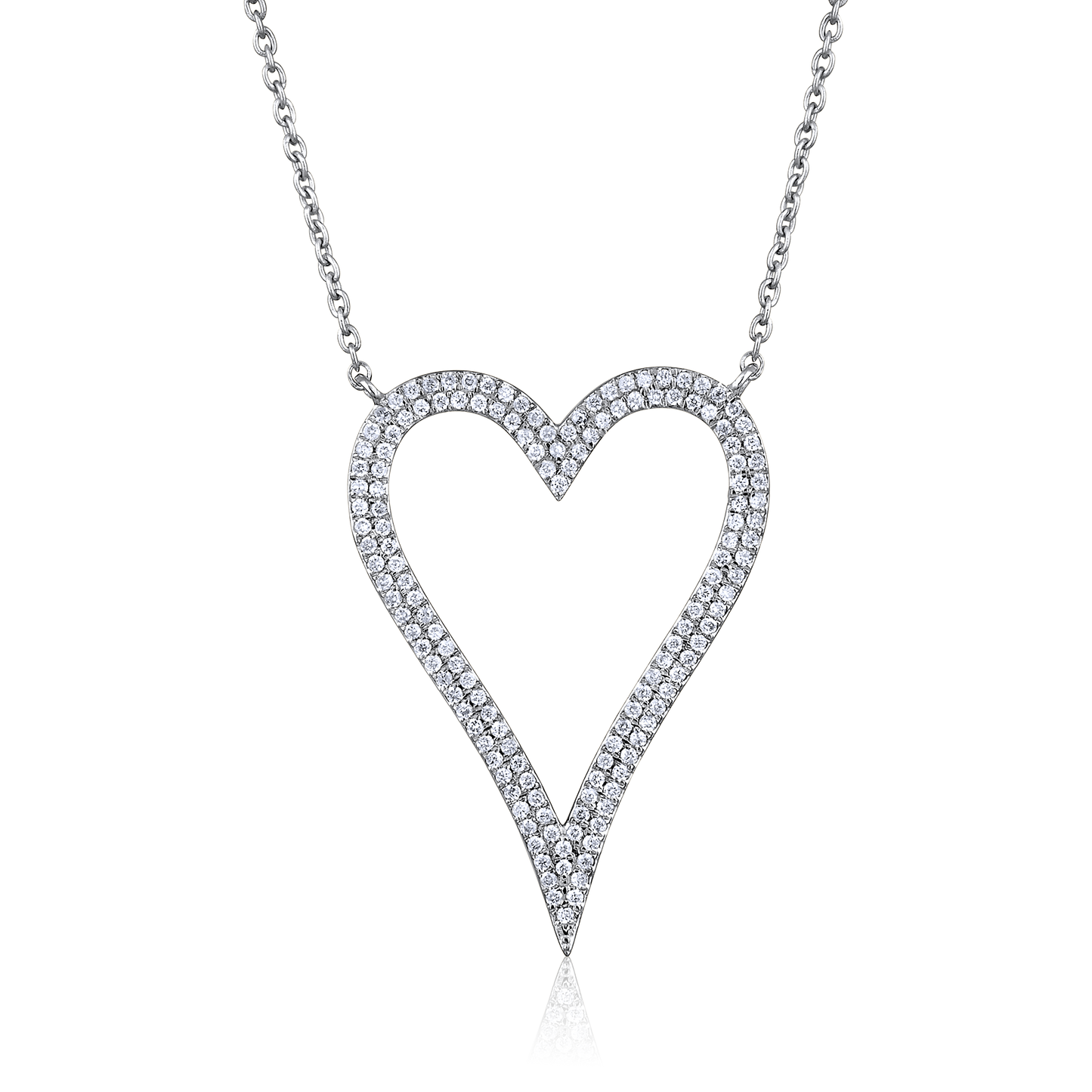 Solid Gold 0.3ct Natural Diamond Heart Love Halo Bubble Charm Necklace