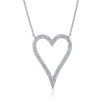 Solid Gold 0.3ct Natural Diamond Heart Love Halo Bubble Charm Necklace