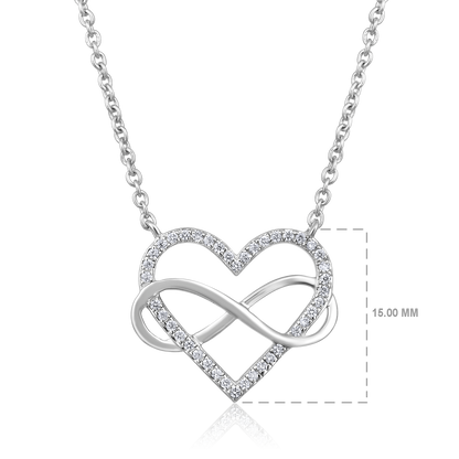 Solid Gold 0.1ct Natural Diamond Intertwined Heart Infinity Necklace