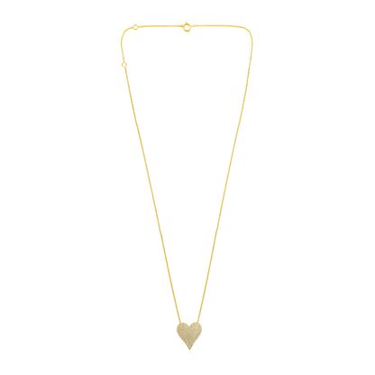 Solid Gold 0.44ct Natural Diamond Heart Love Studded Charm Necklace