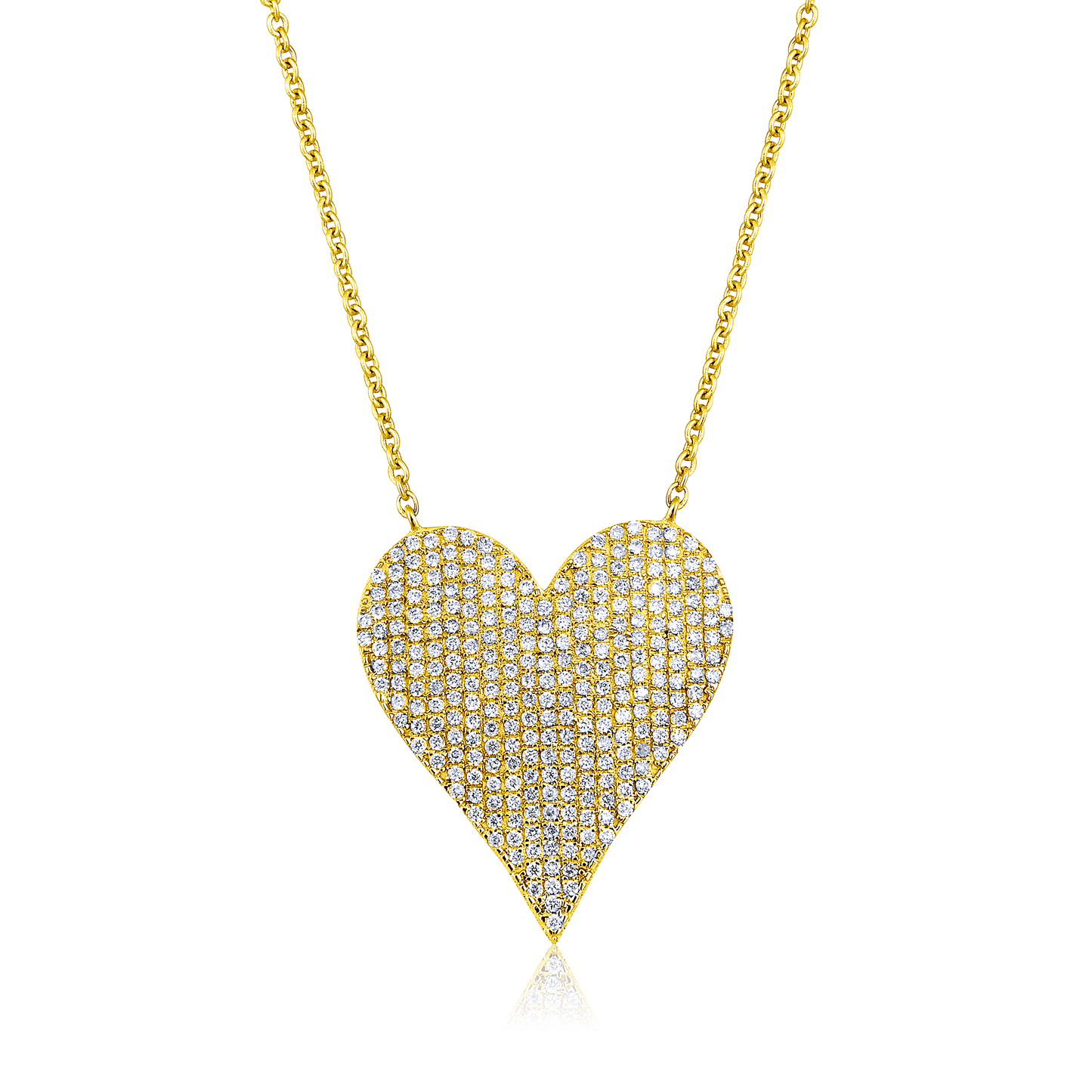 Solid Gold 0.44ct Natural Diamond Heart Love Studded Charm Necklace