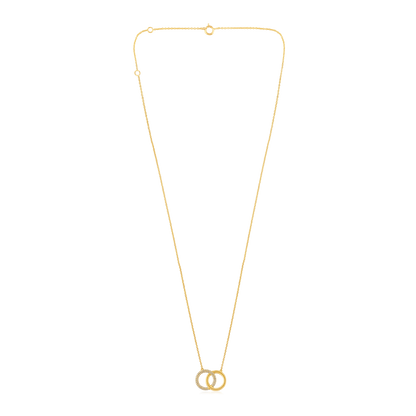 Solid Gold 0.13ct Natural Diamond Circle Interlinked Necklace