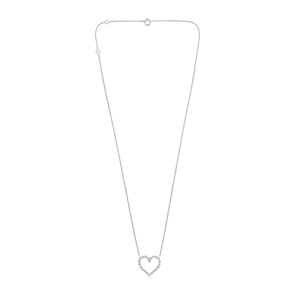 Solid Gold 0.2ct Natural Diamond Heart Love Bead Charm Necklace