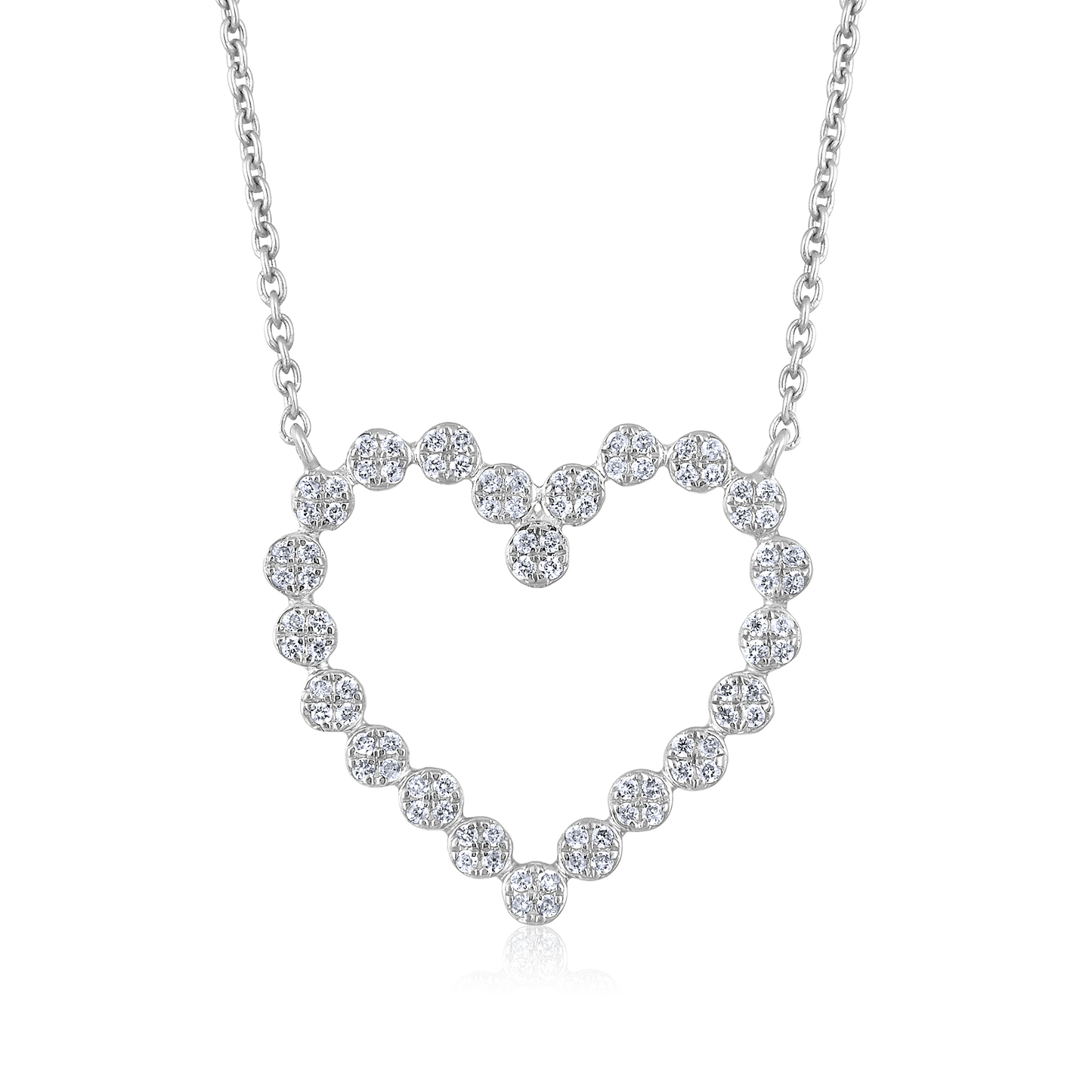 Solid Gold 0.2ct Natural Diamond Heart Love Bead Charm Necklace