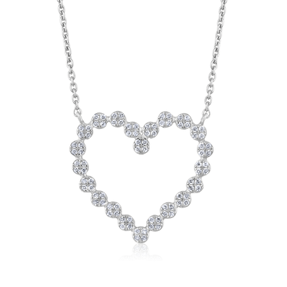 Solid Gold 0.2ct Natural Diamond Heart Love Bead Charm Necklace