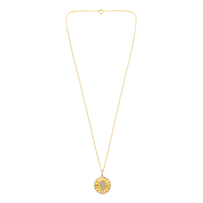 Solid Gold 0.3ct Natural Diamond Hamsa Shield Vintage Charm Necklace