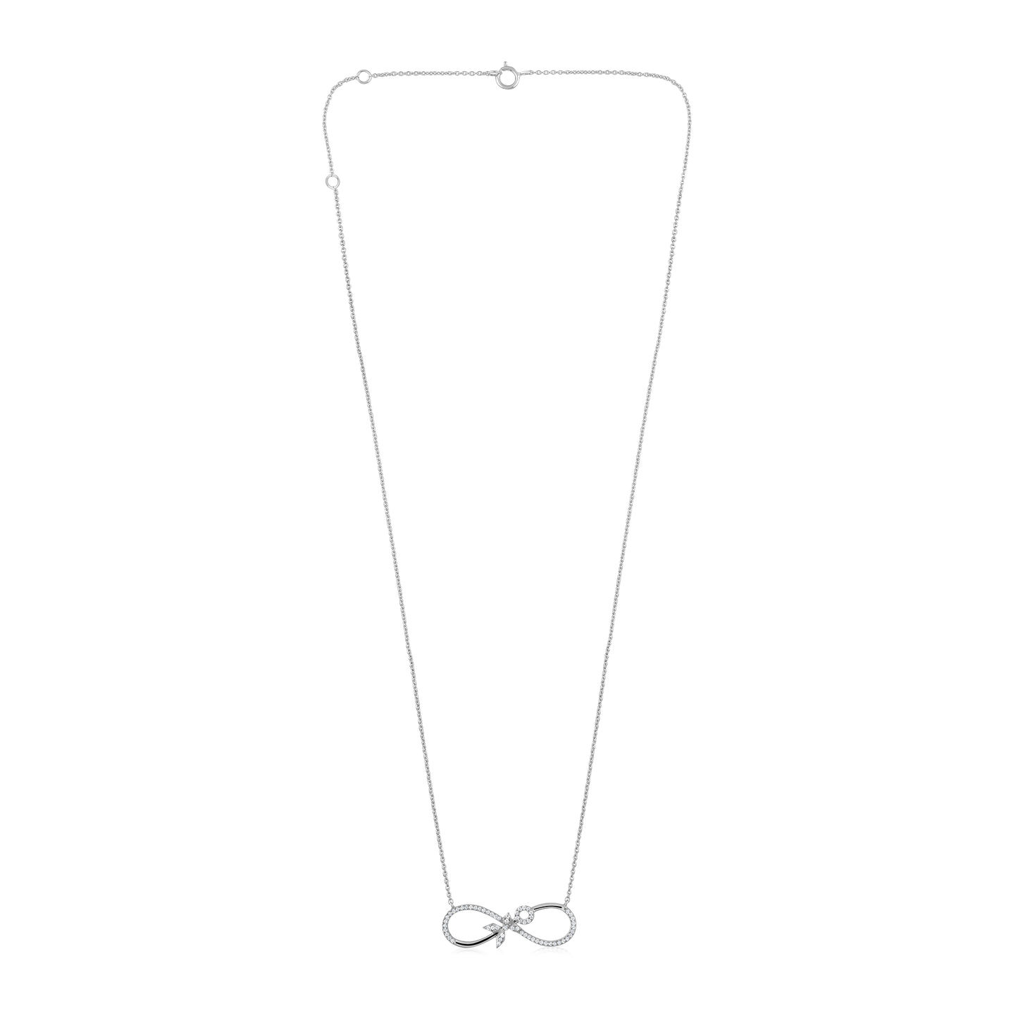 Solid Gold 0.12ct Natural Diamond Infiniti Girl Power Charm Necklace