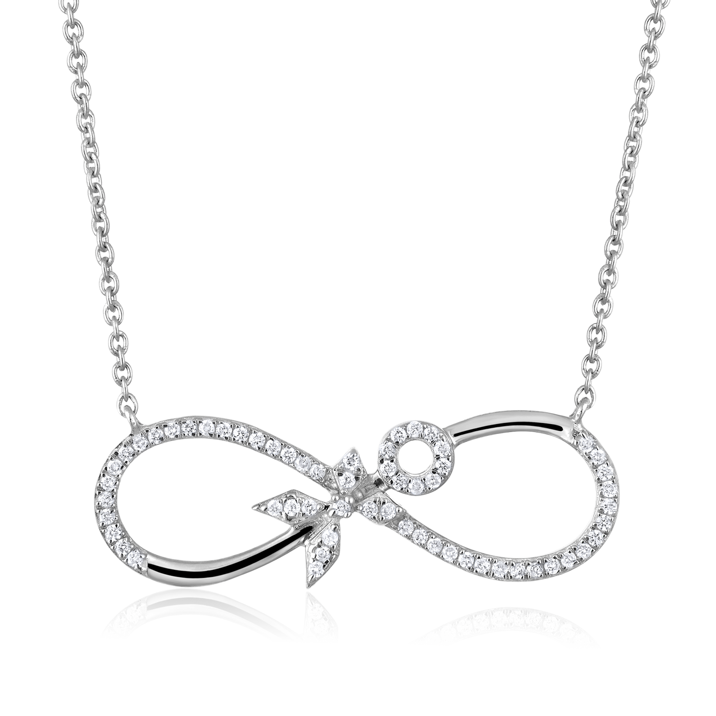 Solid Gold 0.12ct Natural Diamond Infiniti Girl Power Charm Necklace