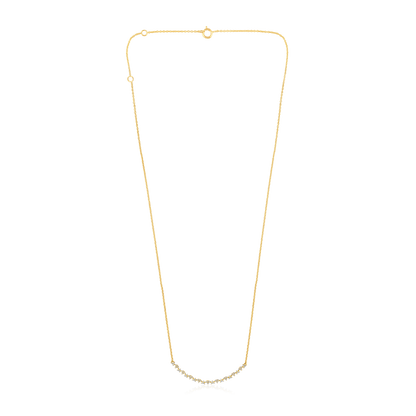 Solid Gold 0.13ct Natural Diamond Curved Bar Necklace