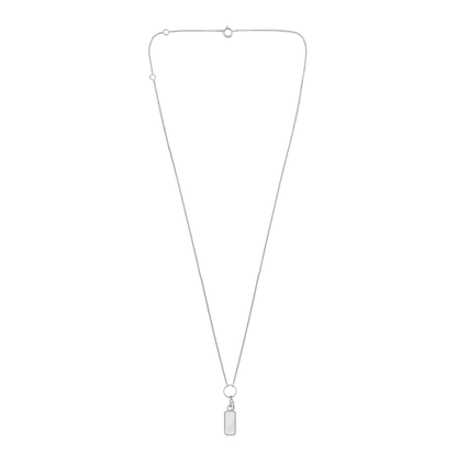 Solid Gold 0.14ct Natural Diamond Double Tag Bar Ring Locket Necklace