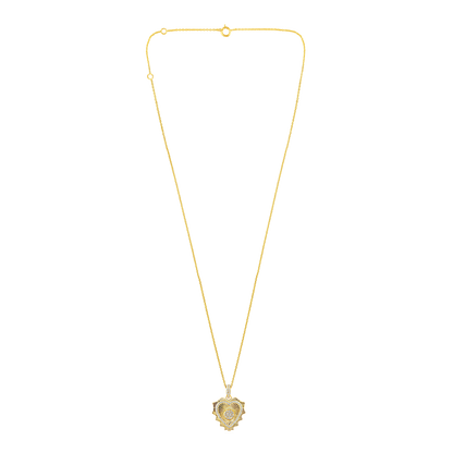 Solid Gold 0.11ct Natural Diamond Heart Spike Charm Necklace