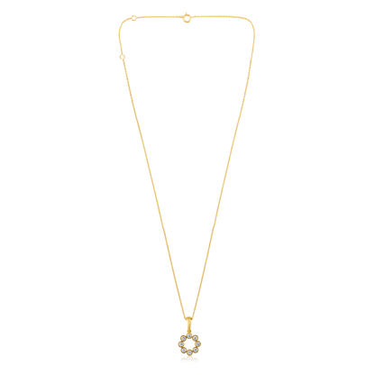 Solid Gold 0.14ct Natural Diamond Bezel Round Pendant Necklace