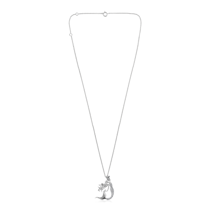 Solid Gold 0.1ct Natural Diamond Mermaid Sea Princess Necklace