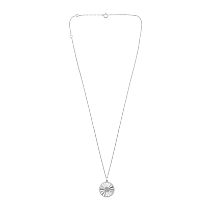 Solid Gold 0.2ct Natural Diamond Sunshine Disc Shield Necklace