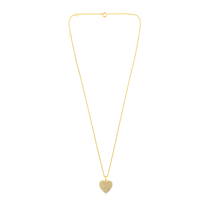Solid Gold 0.32ct Natural Diamond Dome Bubble Heart Love Necklace
