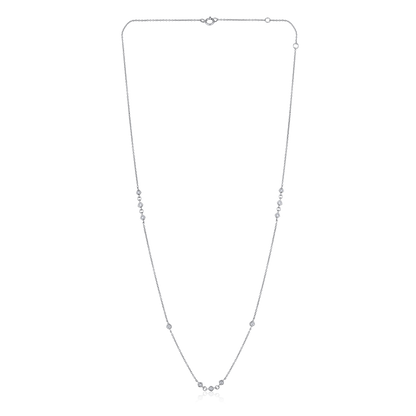 Solid Gold 0.14ct Natural Diamond By-Yard Station Multi Necklace