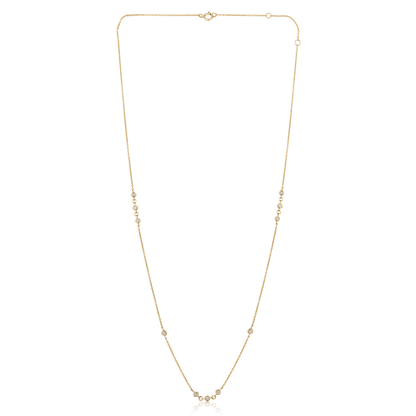 Solid Gold 0.14ct Natural Diamond By Yard Station Necklace