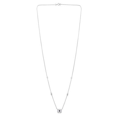 Solid Gold 0.44ct Natural Diamond Emerald Round Bezel By-Yard Necklace