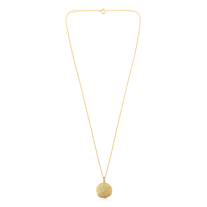 Solid Gold 0.2ct Natural Diamond Round Charm Vintage Necklace