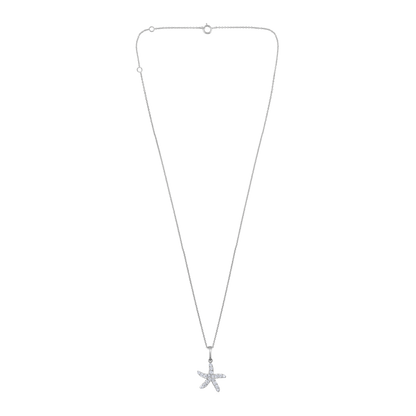 Solid Gold 0.7ct Natural Diamond w/ Natural Ruby Starfish 2 Way Charm Necklace