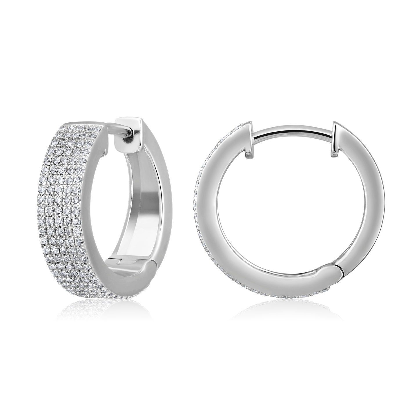 Solid Gold 0.5ct Natural Diamond Studded Chunky Huggie Earrings