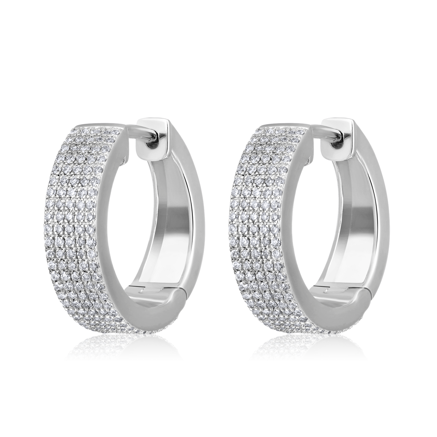 Solid Gold 0.5ct Natural Diamond Studded Chunky Huggie Earrings