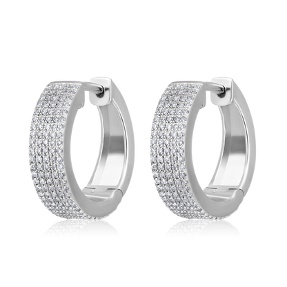 Solid Gold 0.5ct Natural Diamond Studded Chunky Huggie Earrings