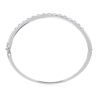 Solid Gold 4.4ct Natural Diamond Tennis Bangle Bracelet