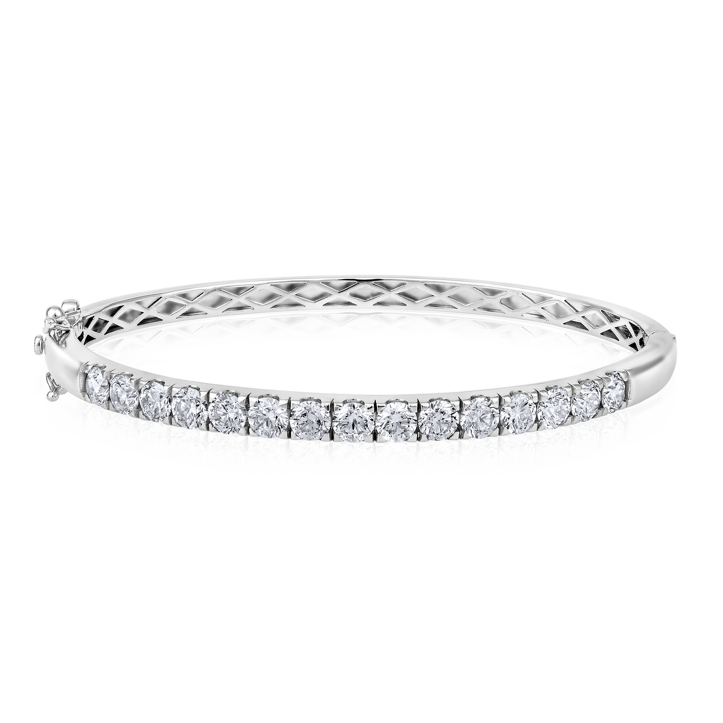 Solid Gold 4.4ct Natural Diamond Tennis Bangle Bracelet