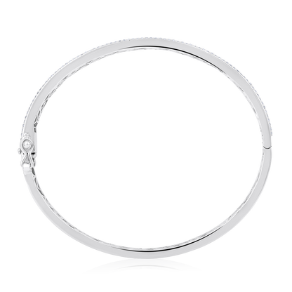 Solid Gold 2.22ct Natural Diamond Bangle Chunky Station Bracelet