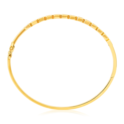 Solid Gold 1.8ct Natural Diamond Bezel Baguette Tennis Bangle Bracelet