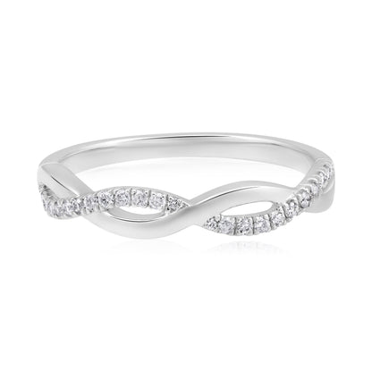 0.16ct Natural Diamond Solid Gold Infinity Band Ring