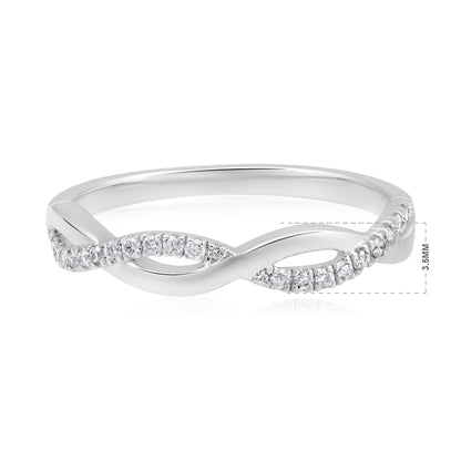 0.16ct Natural Diamond Solid Gold Infinity Band Ring