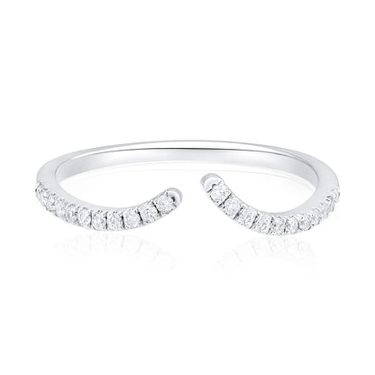 0.16ct Natural Diamond Solid Gold Curved Open Ring